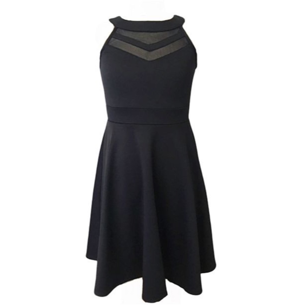 Emerald Sundae Double V Mesh Skater Dress